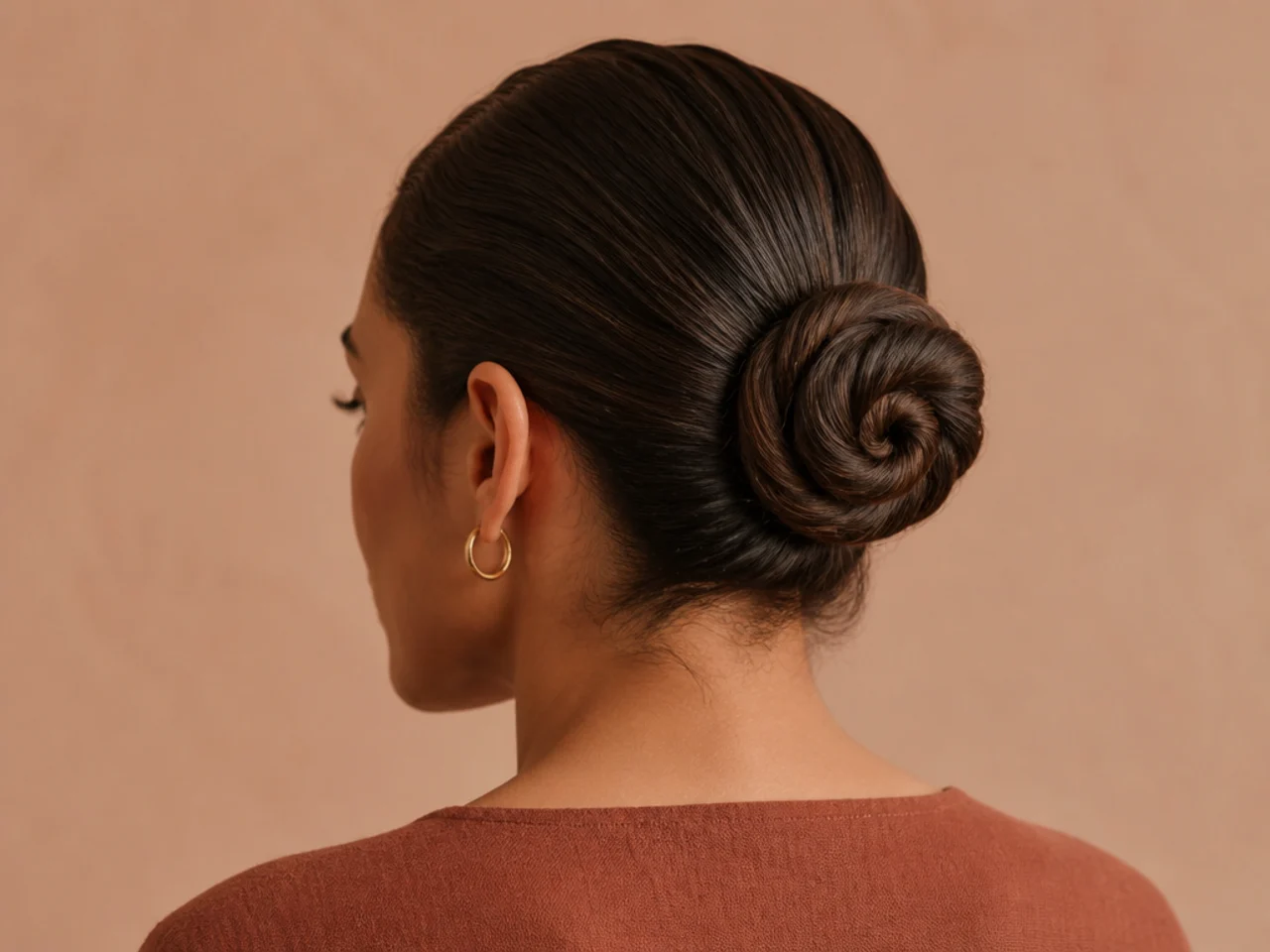 A flat coiled bun