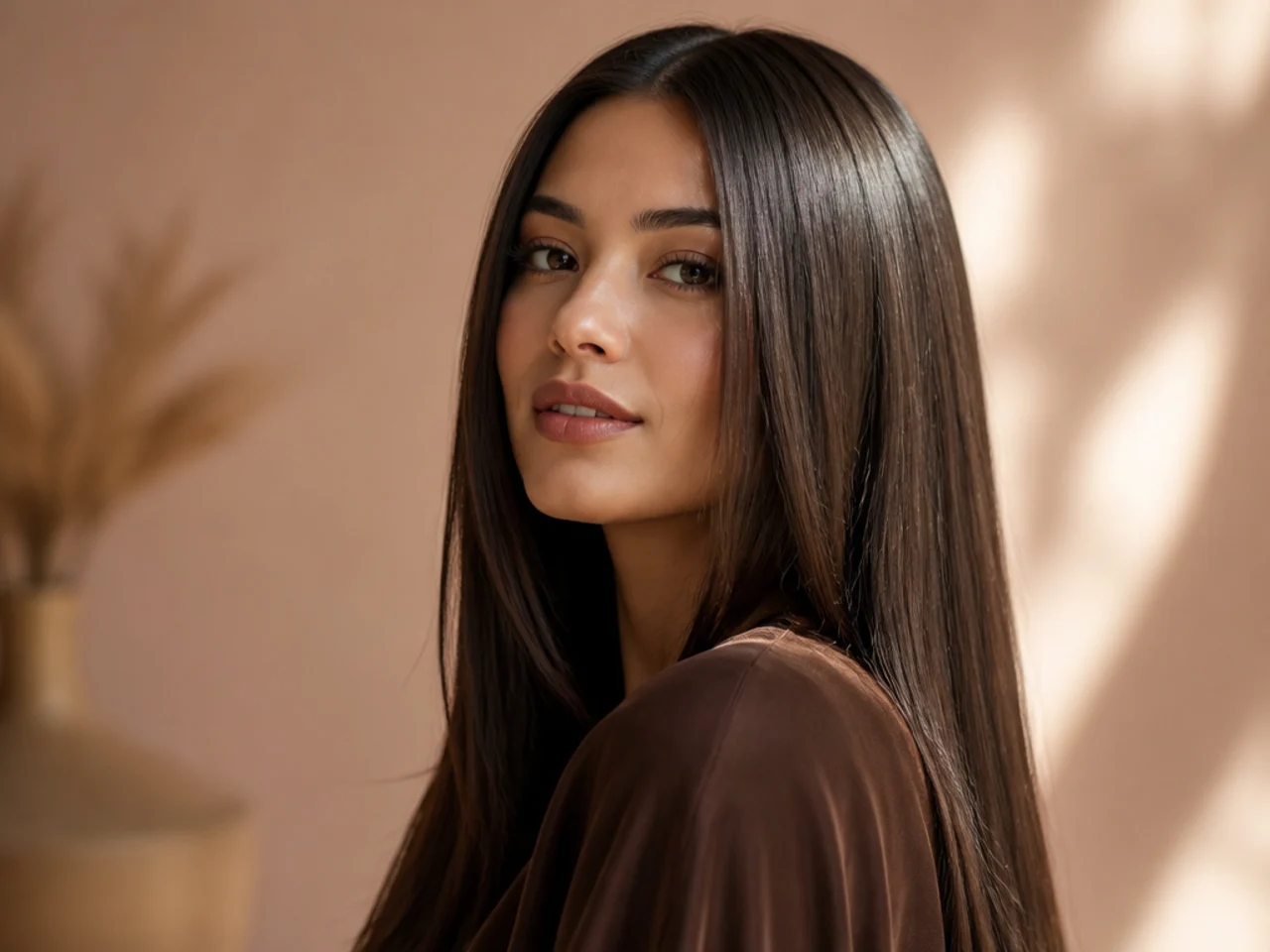 Straight hair worn down