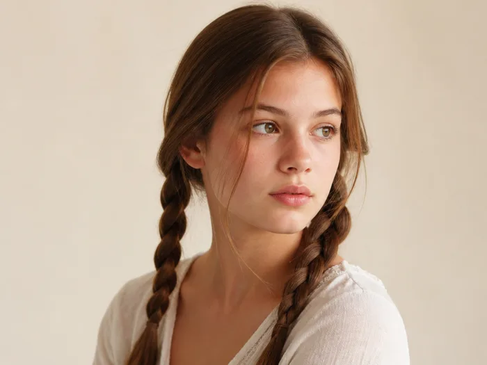 Classic braided pigtails for Halloween