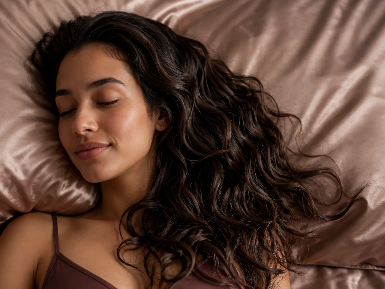 Hair on a satin pillowcase
