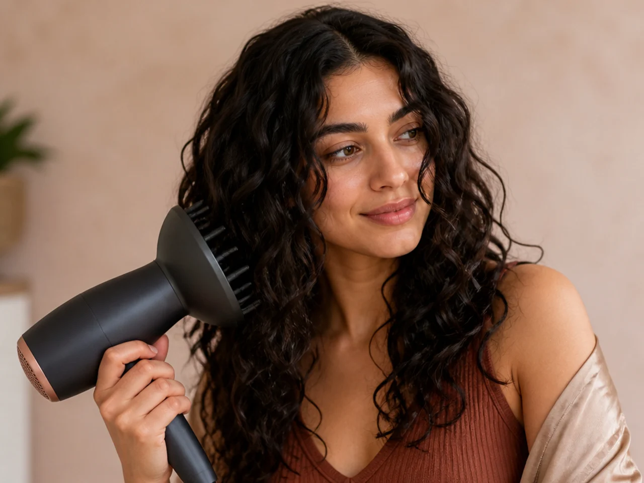 Hair being diffused on low