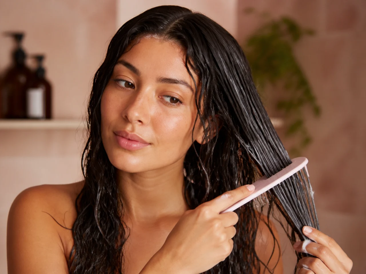 Detangling with conditioner in