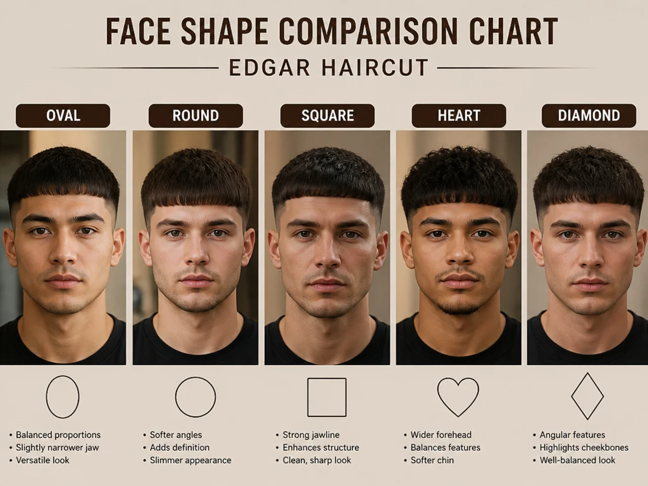 Face Shapes That Work Best with Edgar Haircuts