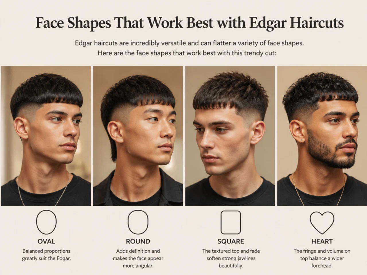 Face Shapes That Work Best with Edgar Haircuts