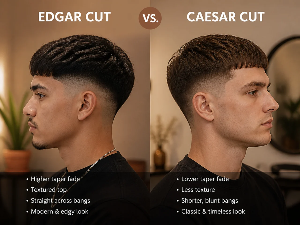 What's The Difference Between An Edgar Cut And A Caesar Cut?