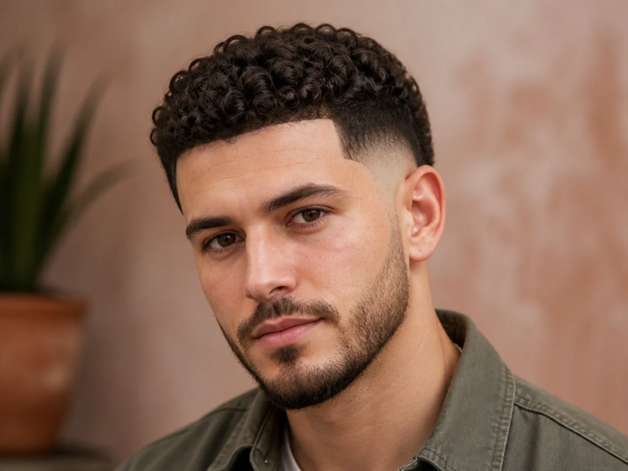A burst fade arcing around the ear
