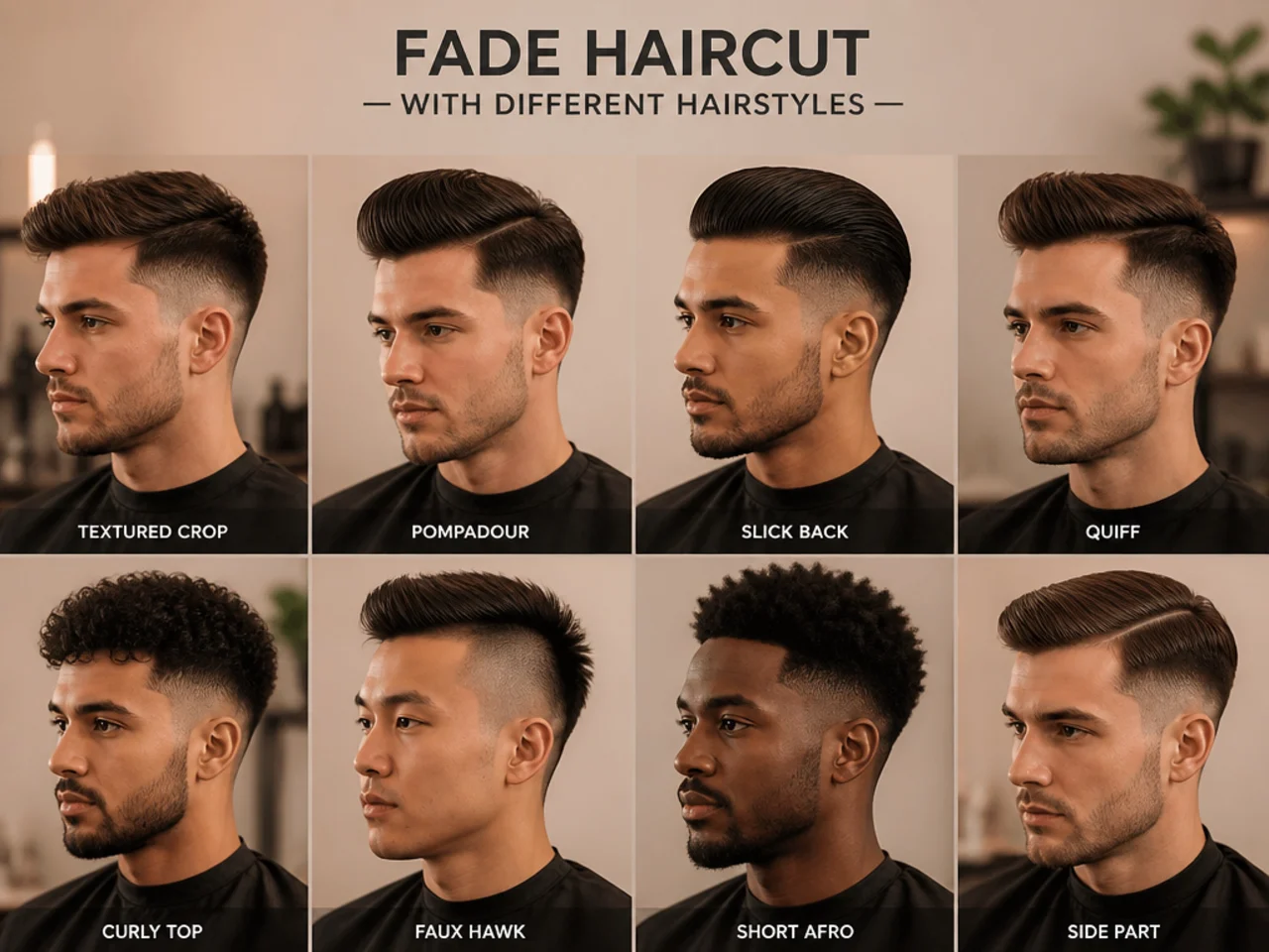 Fade Haircut With Different Hairstyles