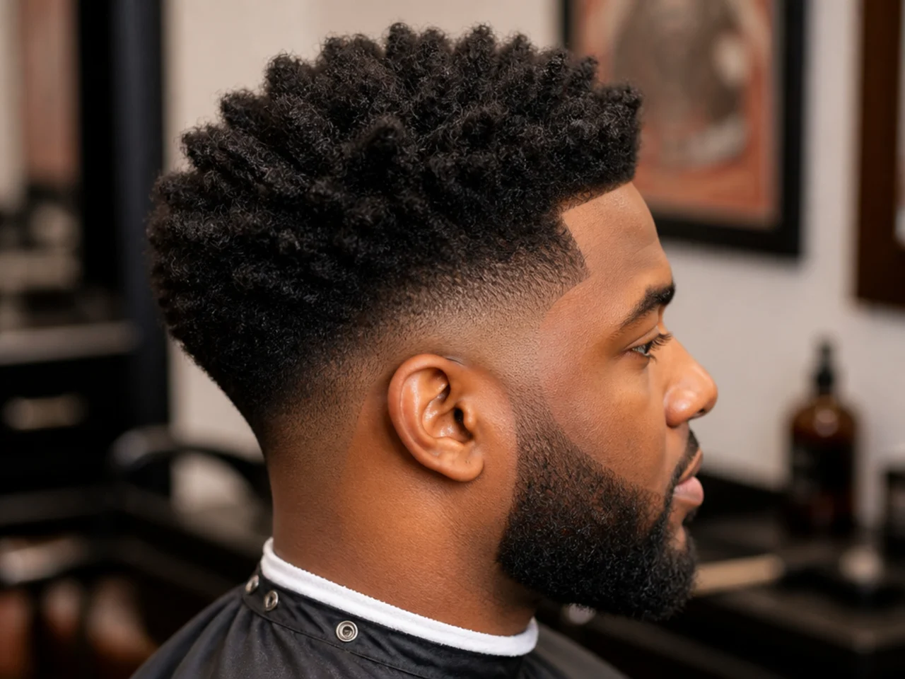 Sponged Long Afro Fade
