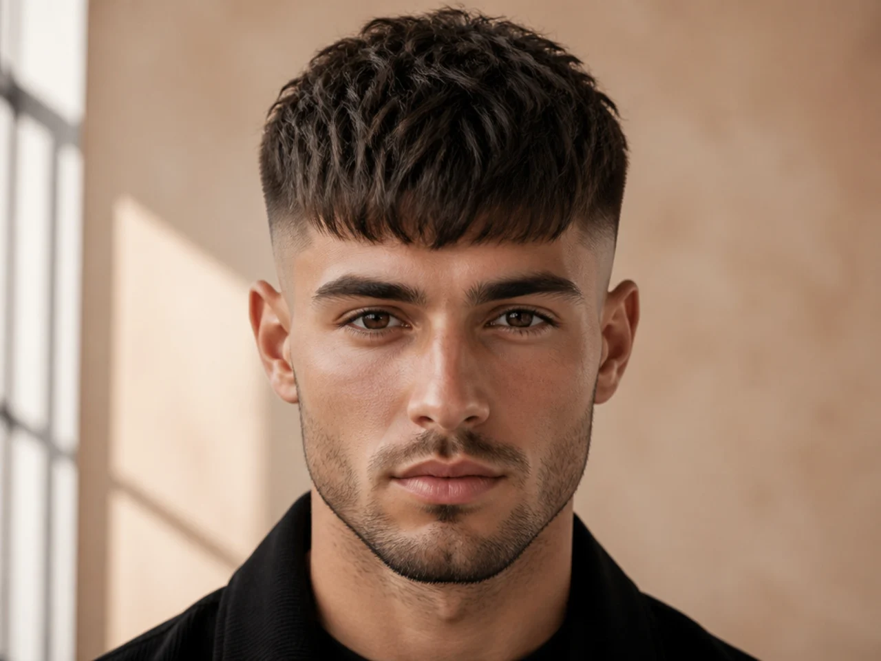 A fade paired with a forward fringe