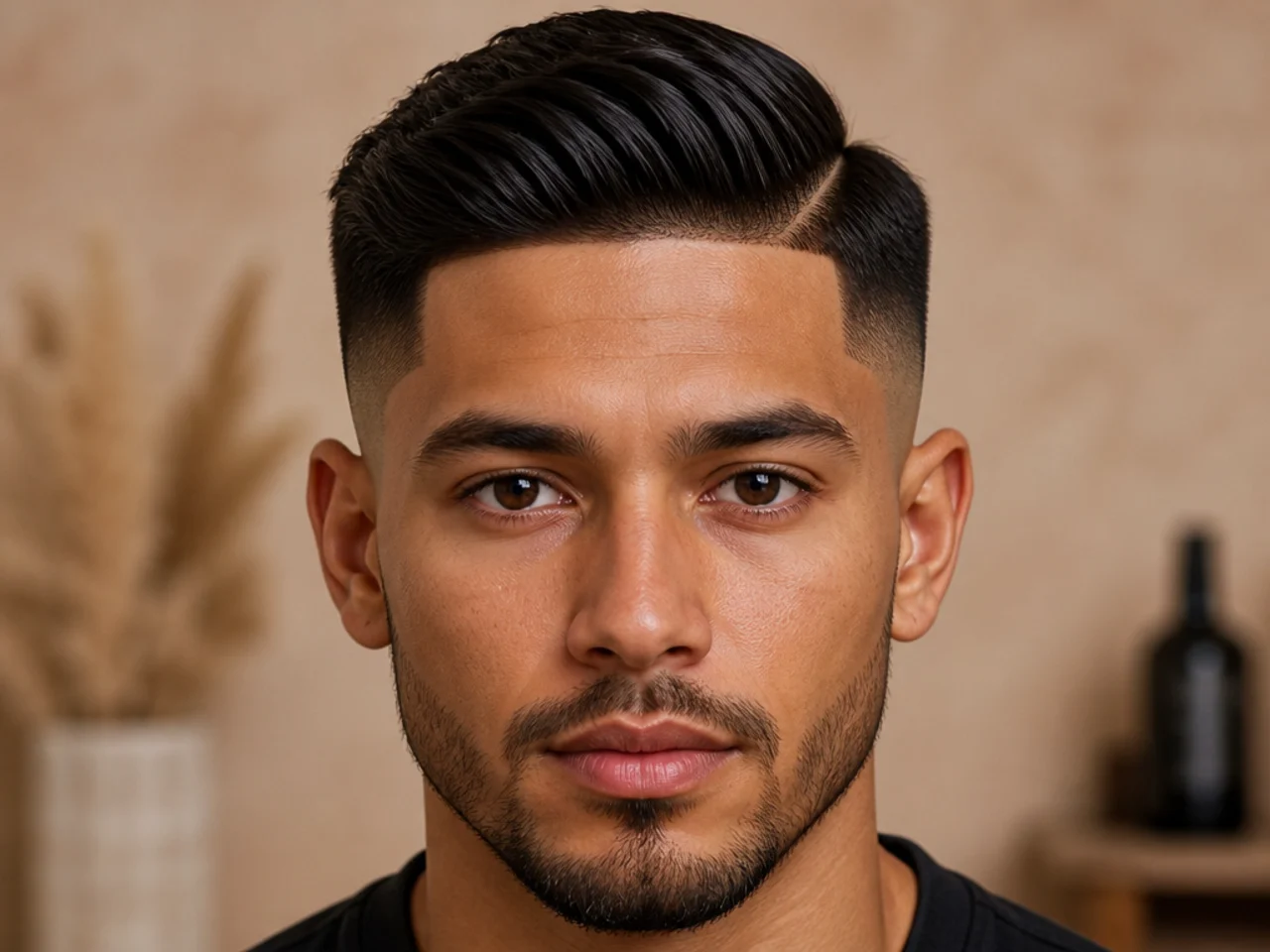 A mid fade between temple and parietal ridge