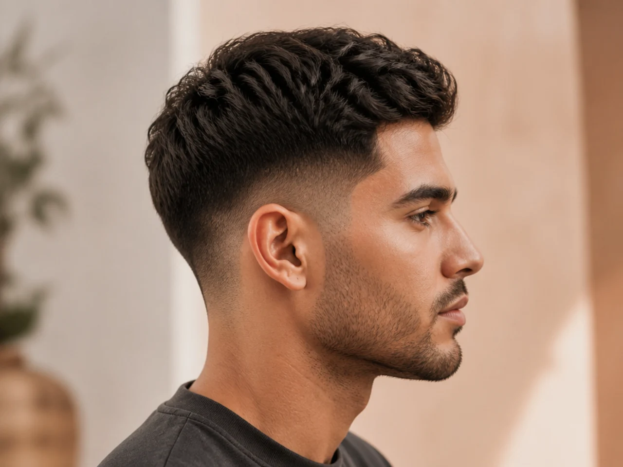 A taper fade left at a number one guard