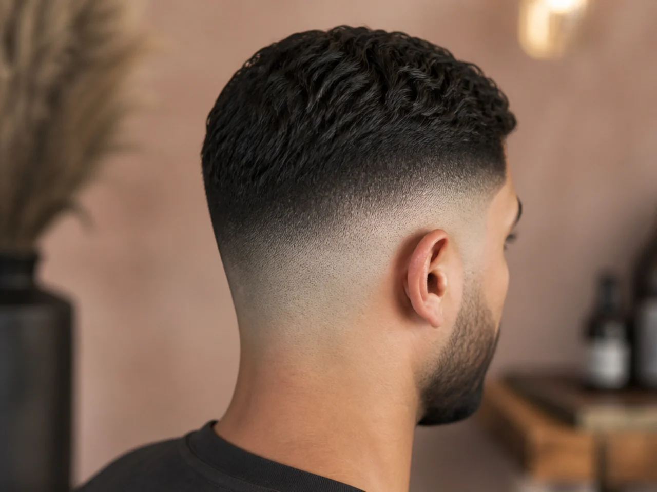 A skin fade taken to bare scalp