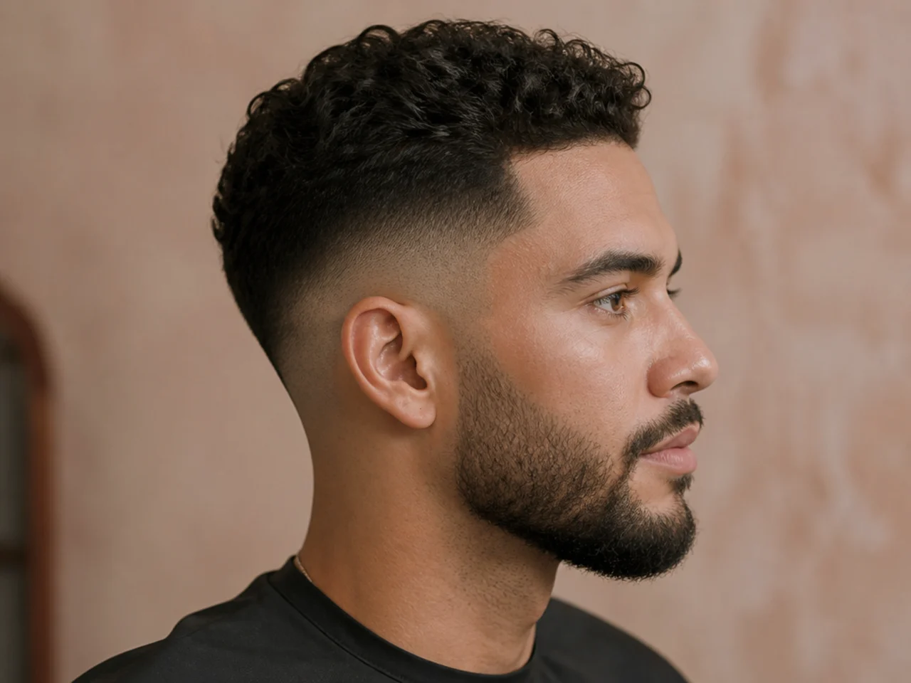 Classic low fade starting above the ear with two inches on top