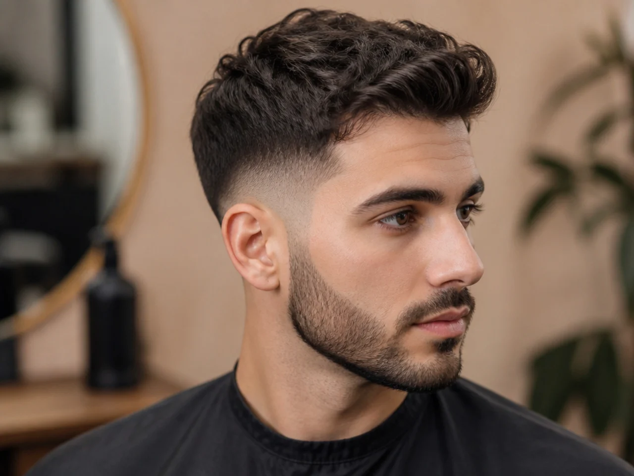 Grid of faded haircut variations across different fade heights and top styles