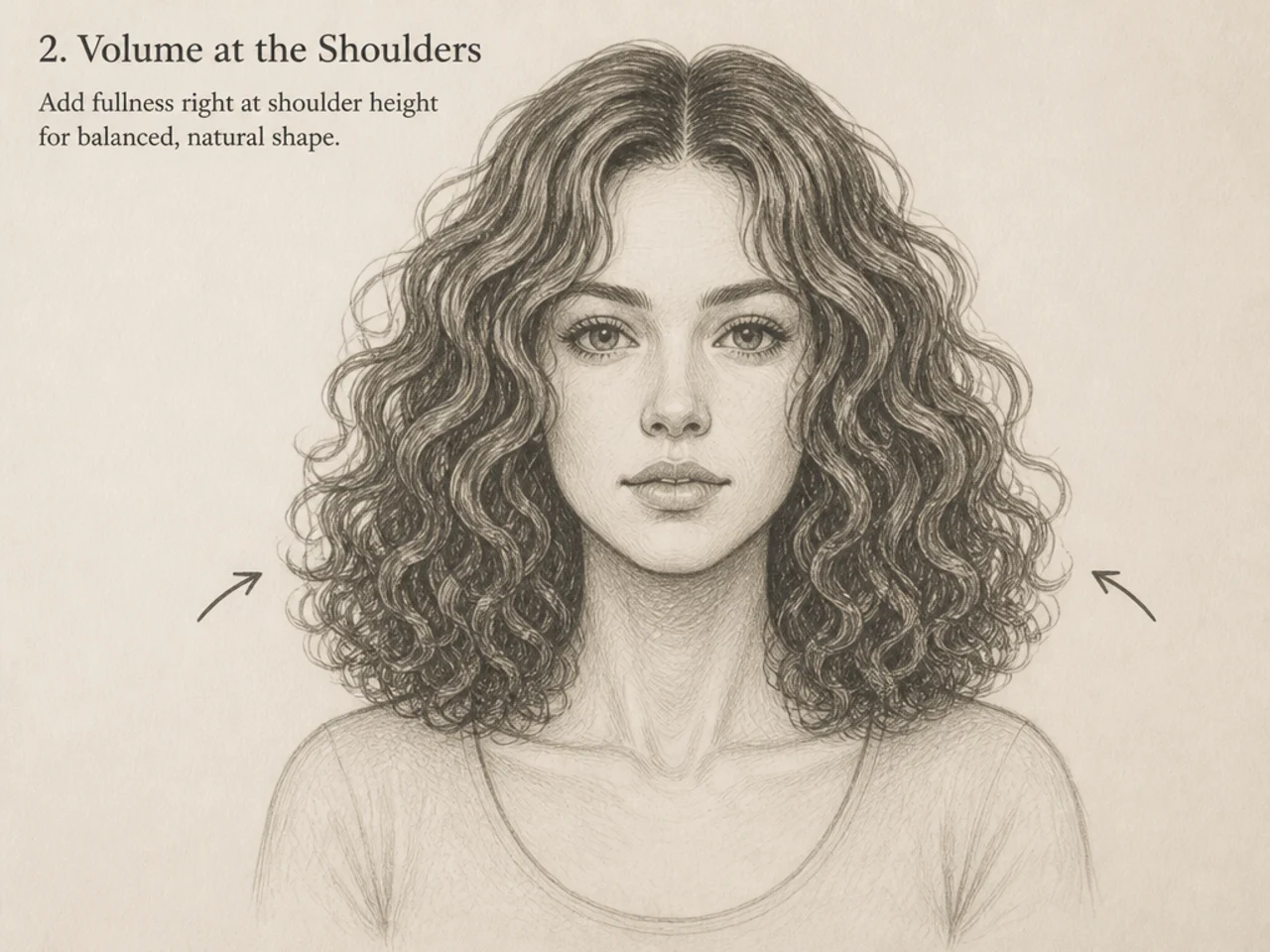 Hair volume placed at shoulder height
