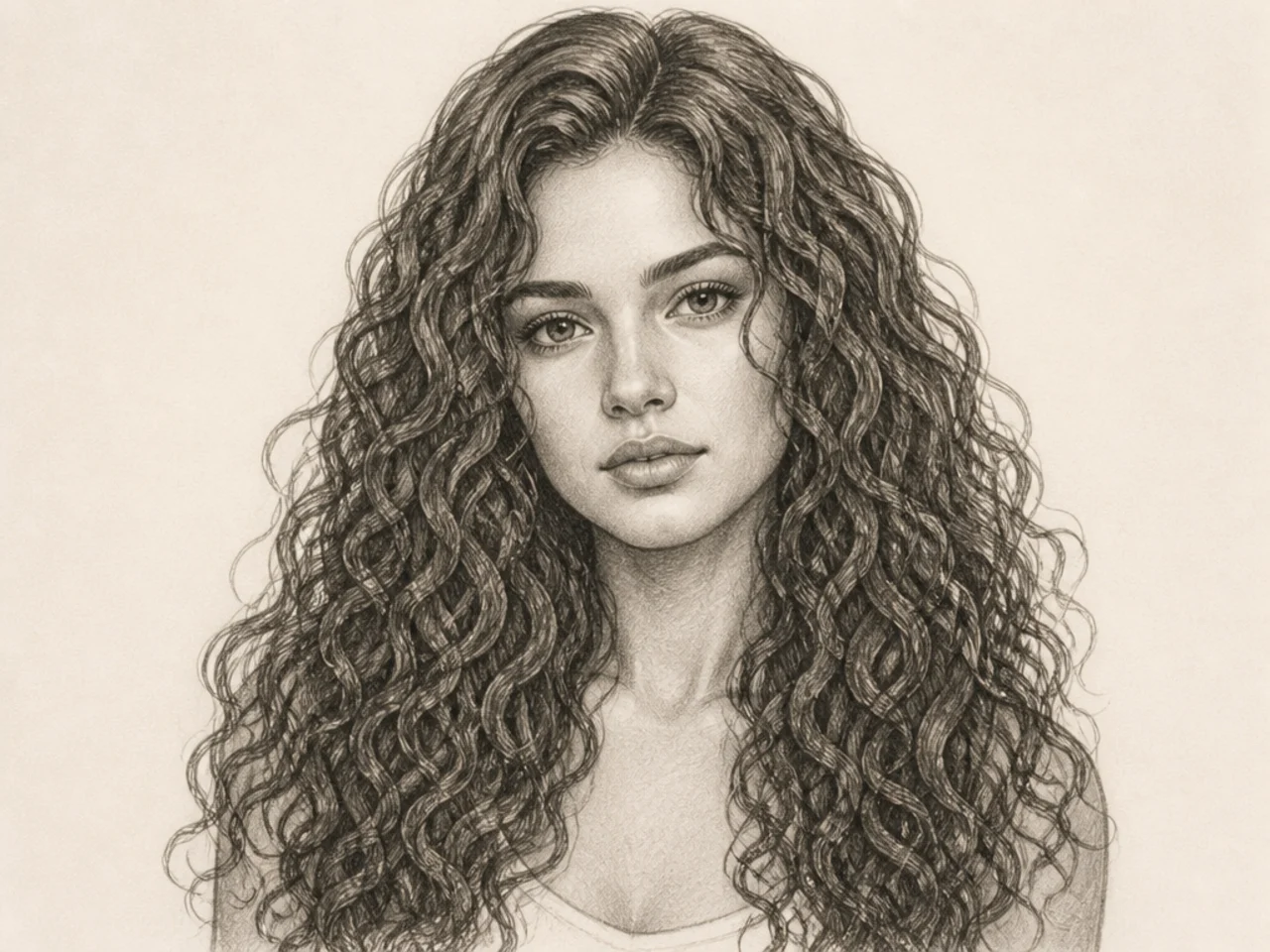 Long curls falling past the shoulders