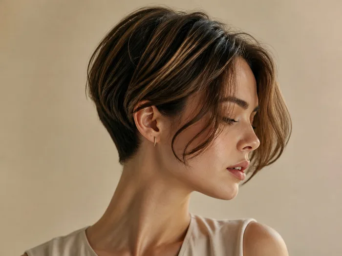 Bixie haircut with pixie back and bob-length front