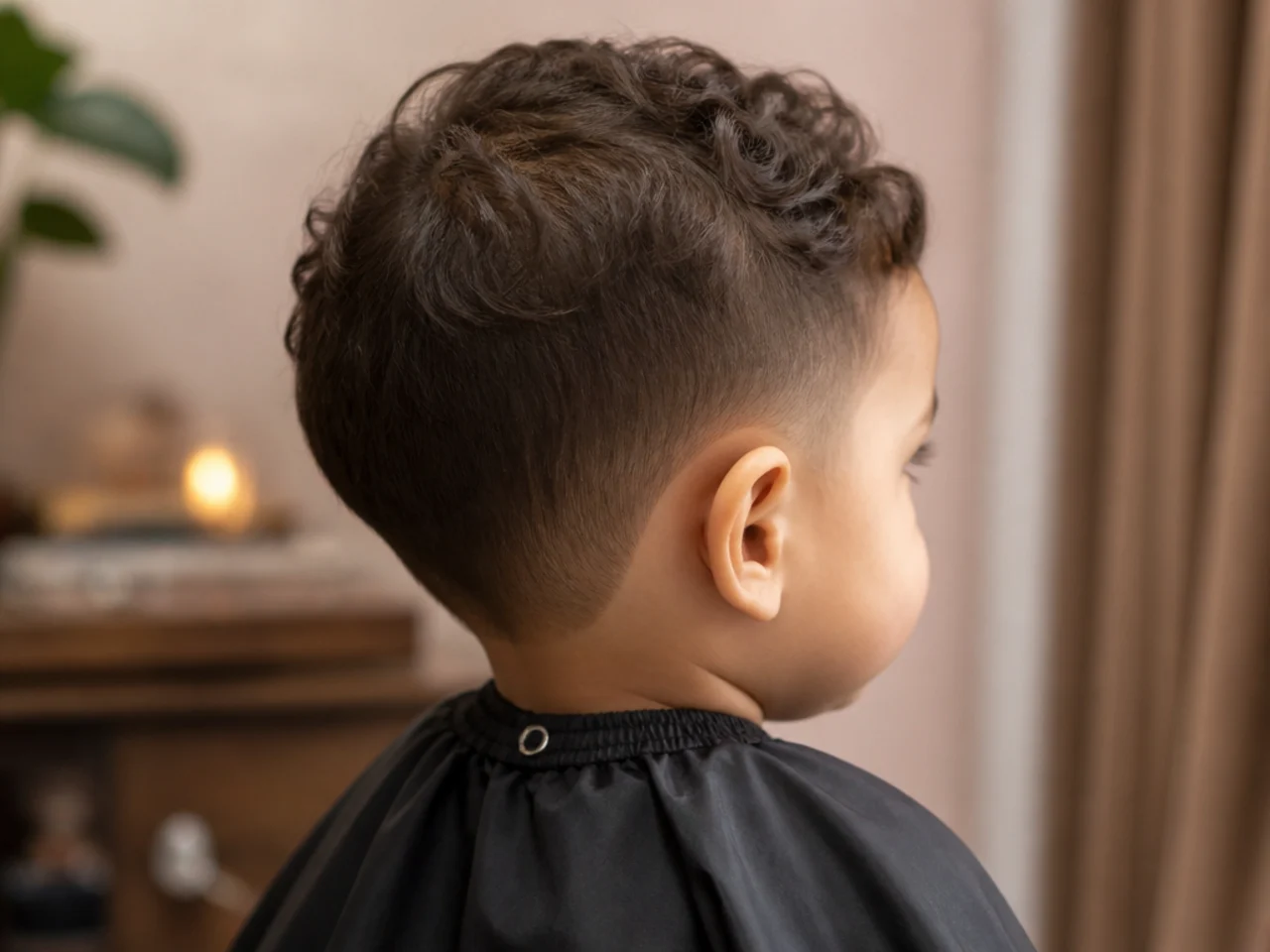 A short toddler haircut finished after a few minutes