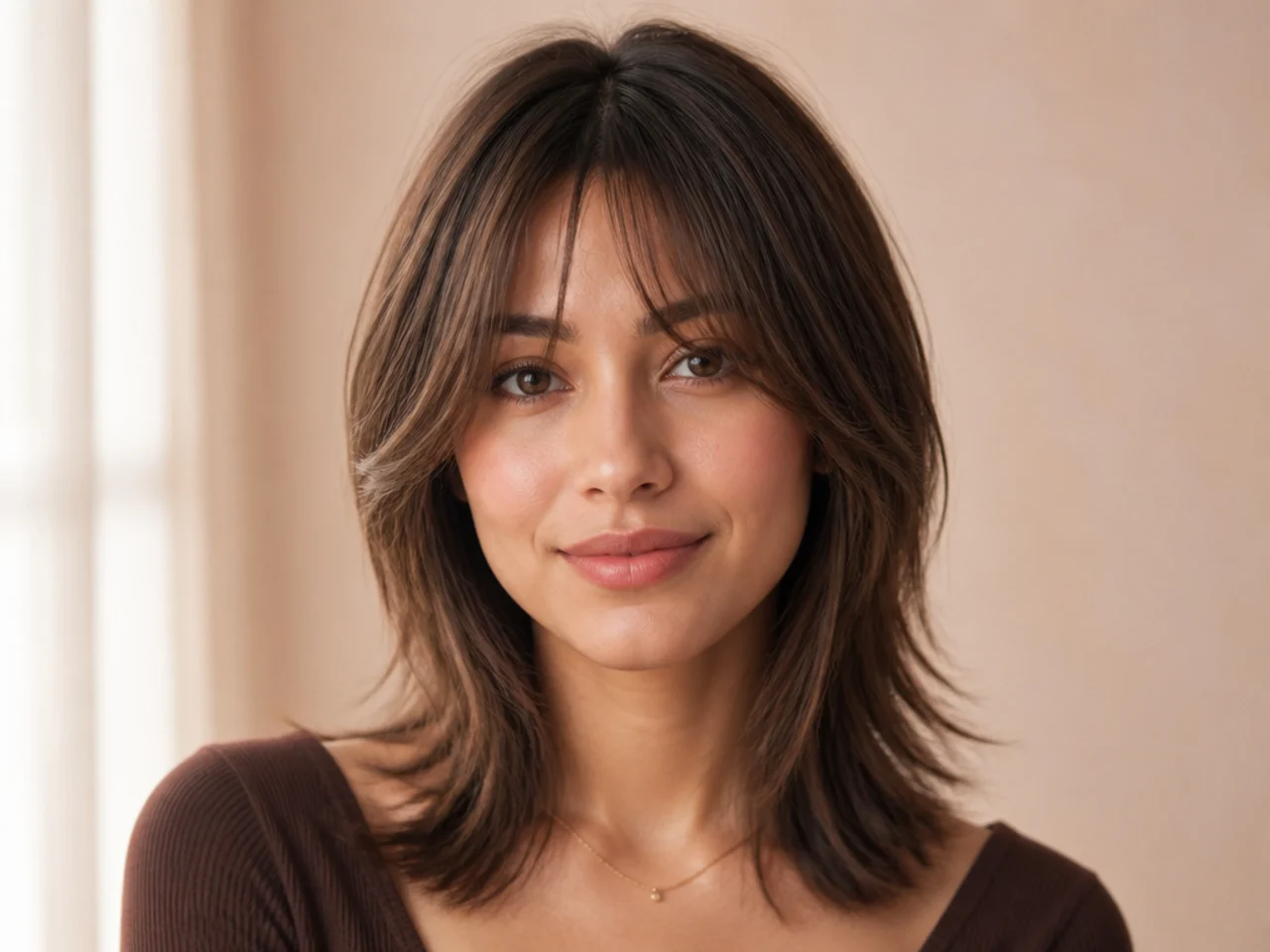 A curtain blend on fine hair