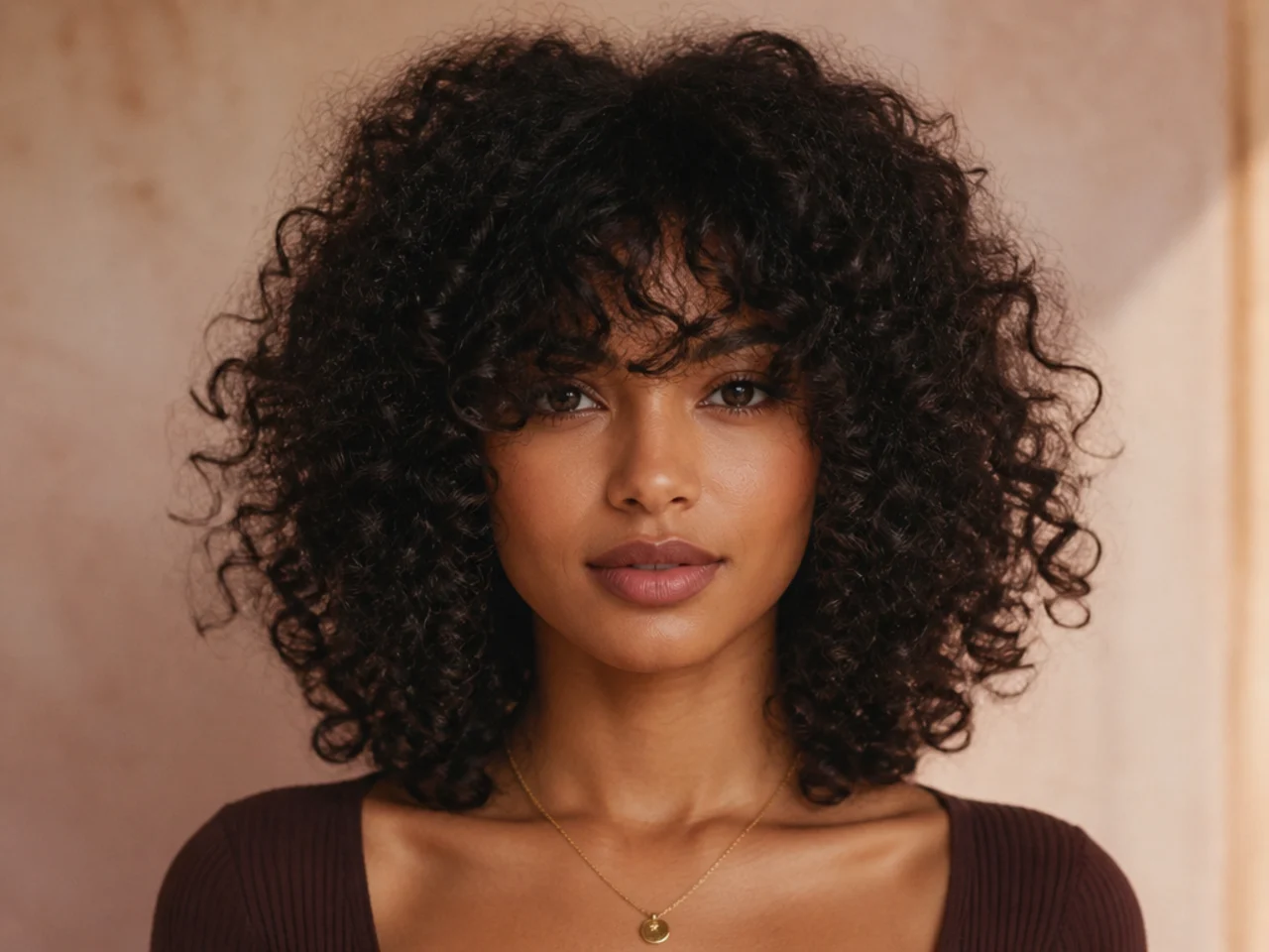 A curtain blend shaped on coily hair