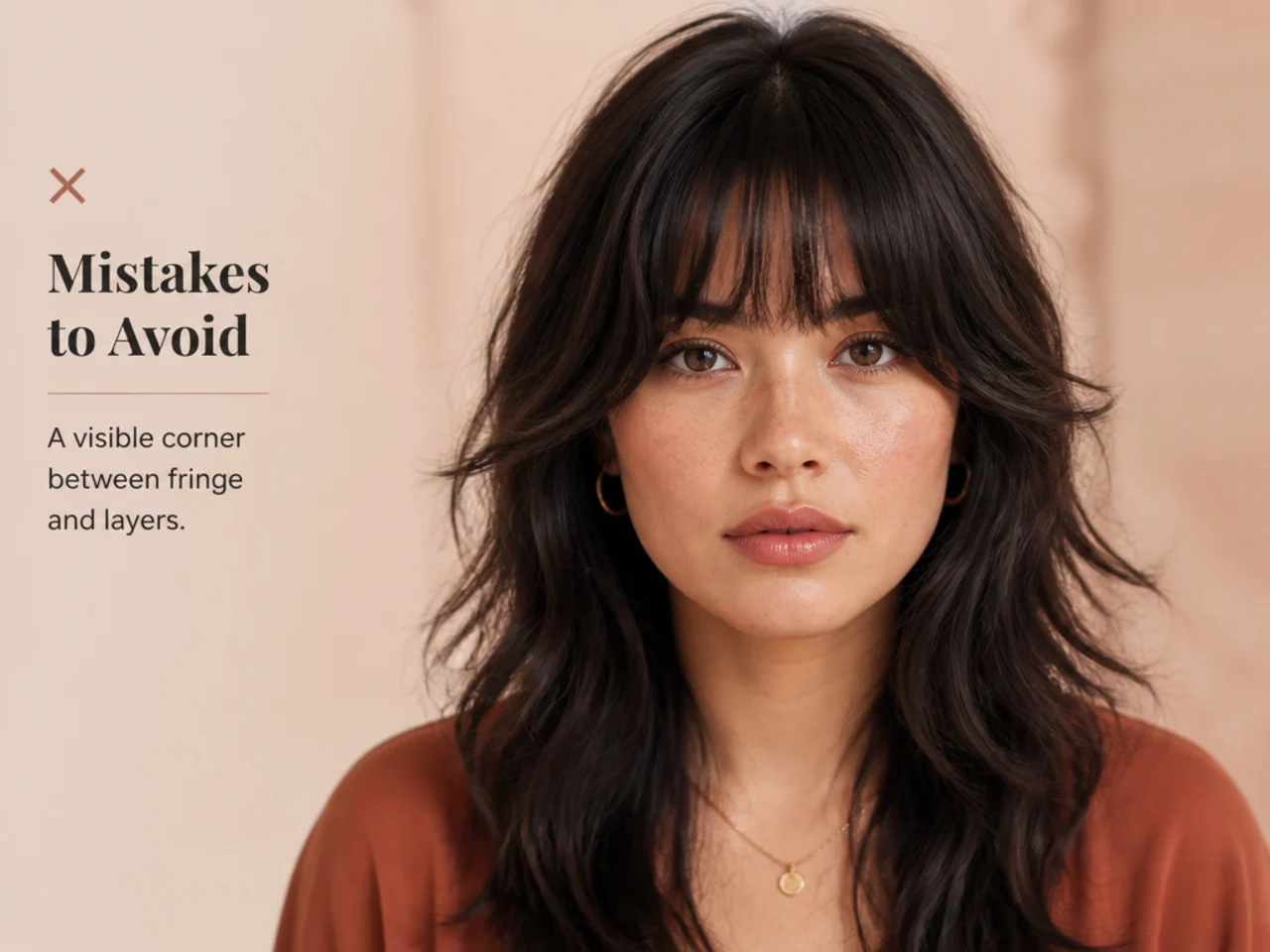 A visible corner between fringe and layers