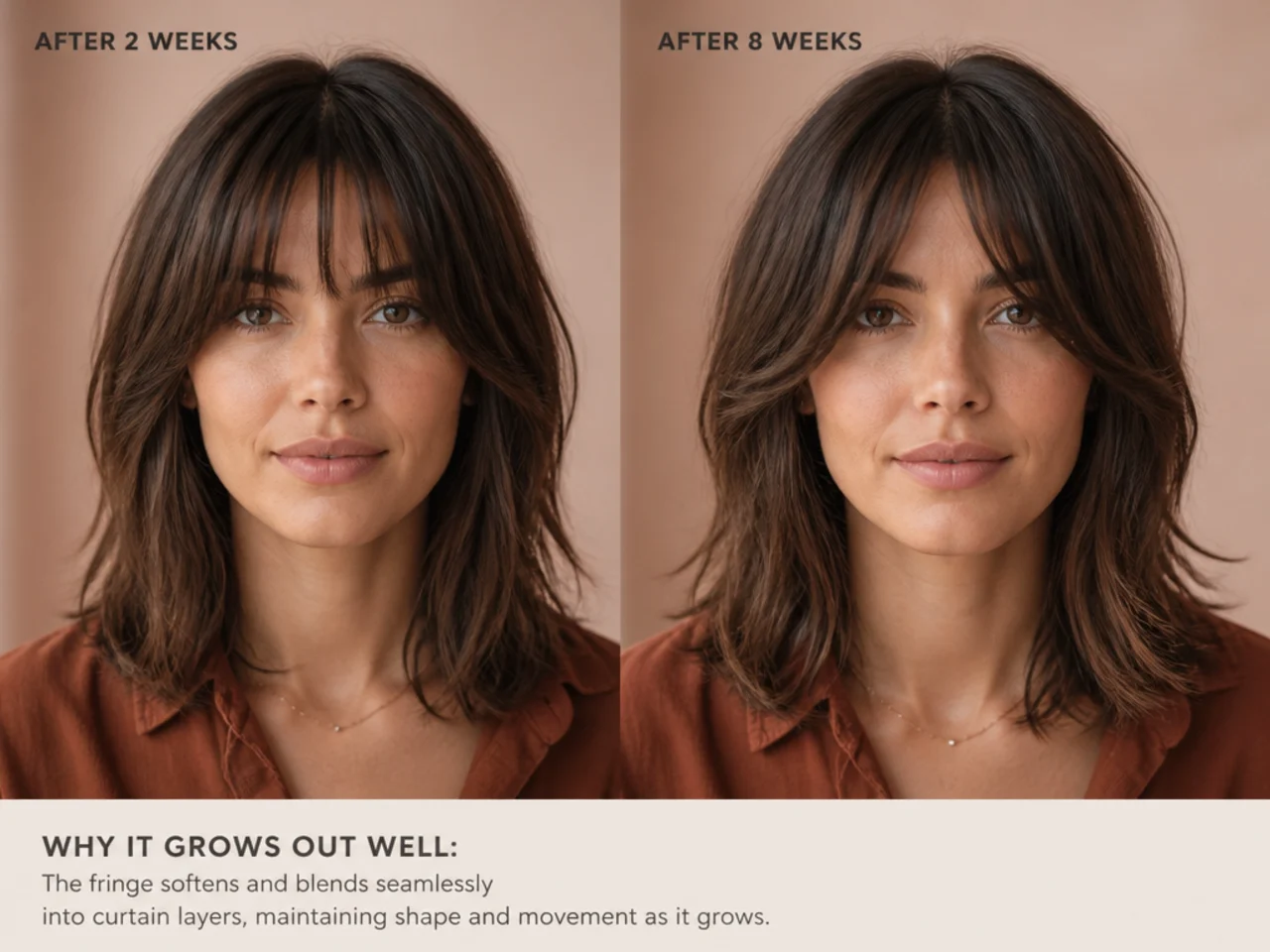 The same cut at two weeks and at eight weeks