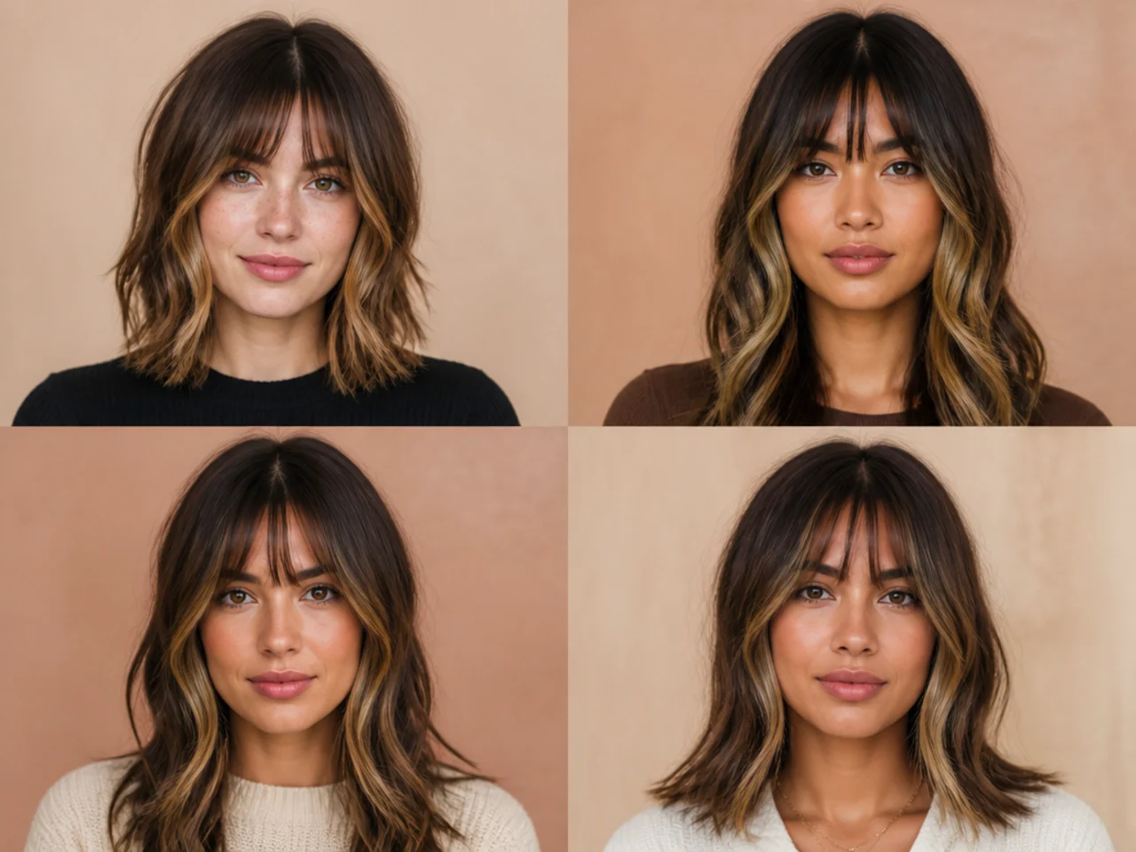 A fringe with lighter face-framing pieces