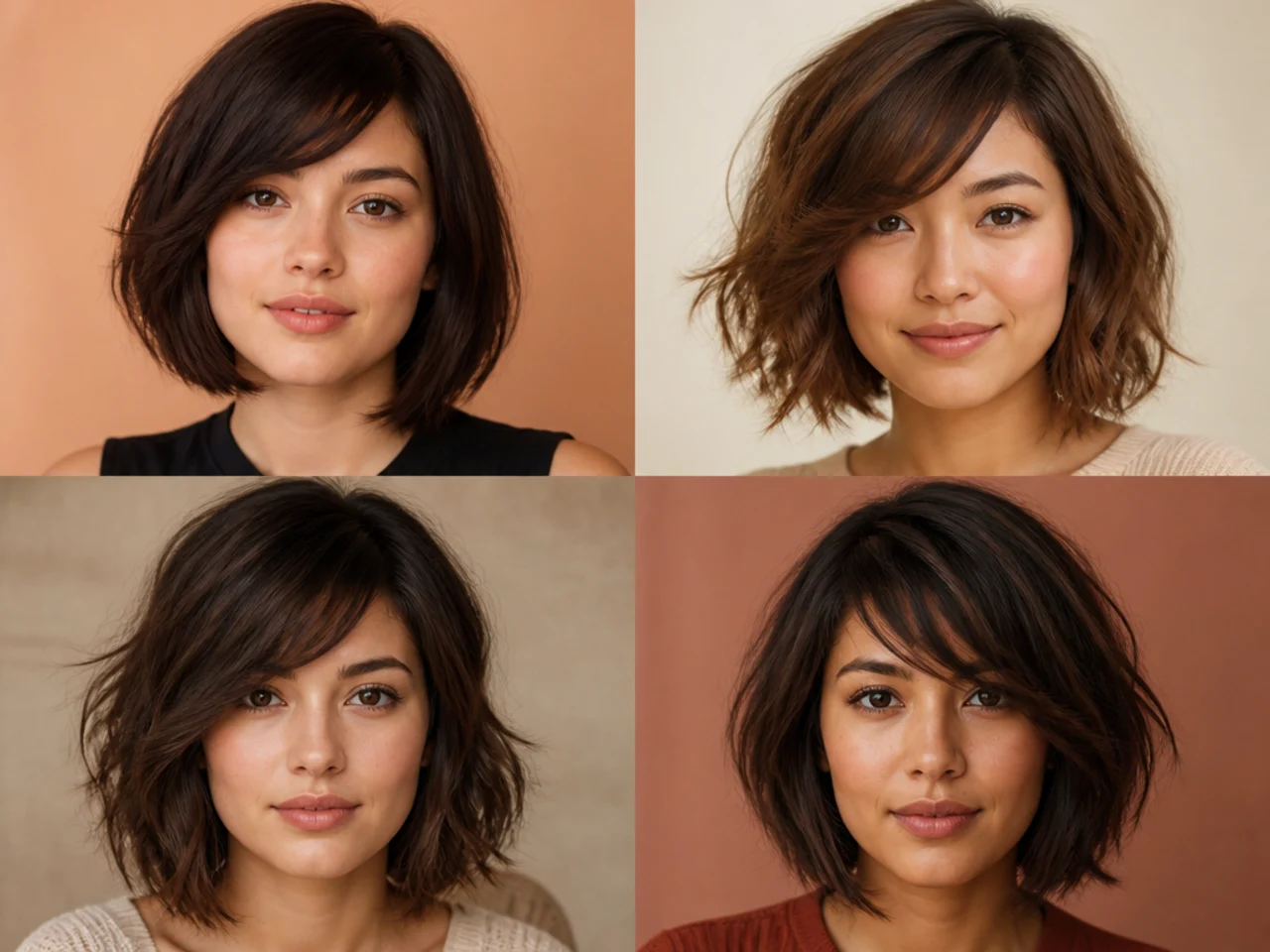 An asymmetric fringe on a round face