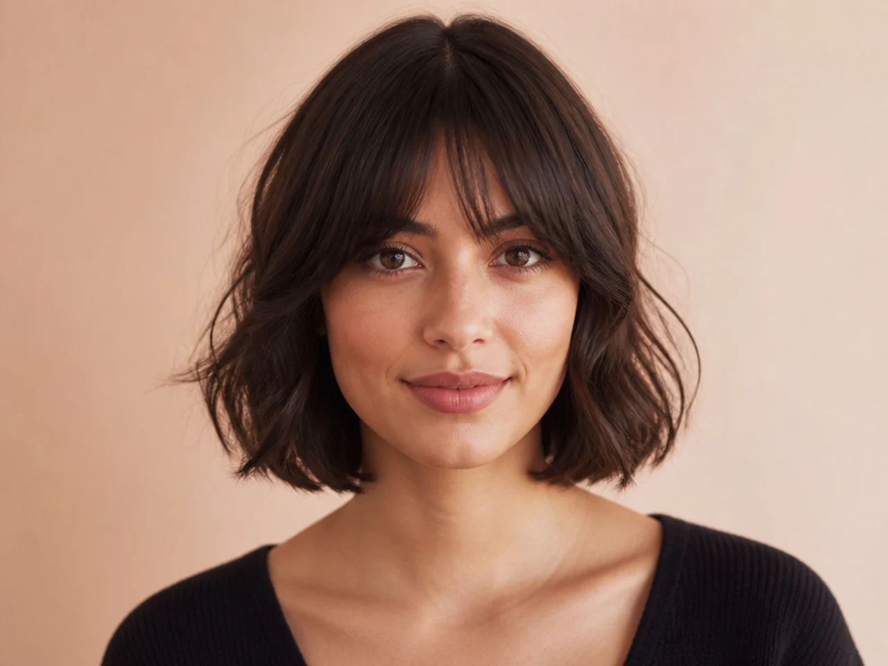 A French fringe worn with a bob