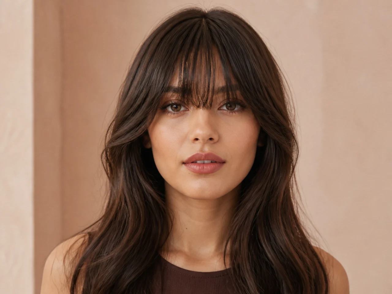 A long fringe at the lash line