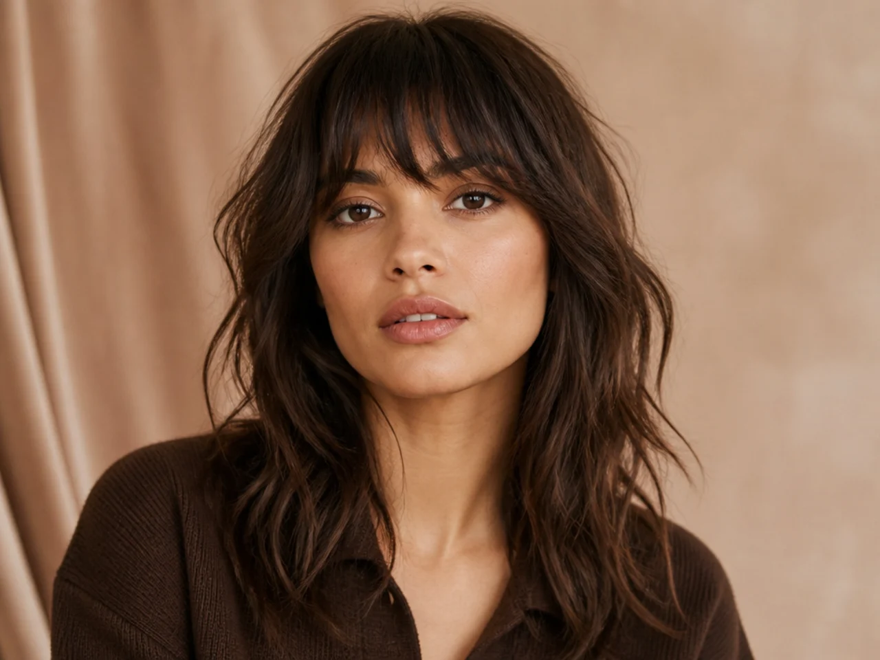French bangs cut into a shag