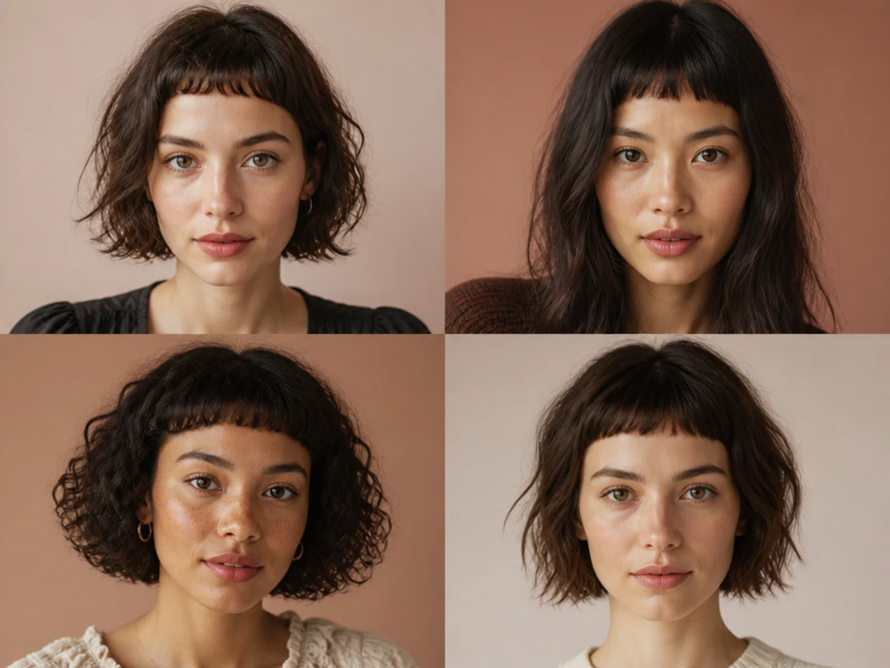 Very short baby-length French bangs
