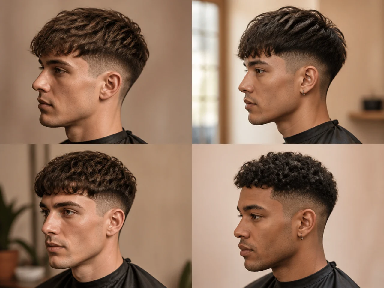 Layered Fringed Crop with Short Sides