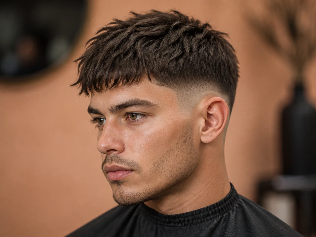 Messy French Crop with Low Taper Fade