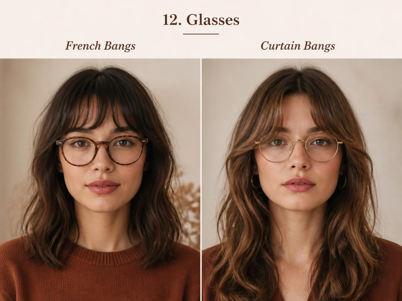 Both cuts worn with glasses