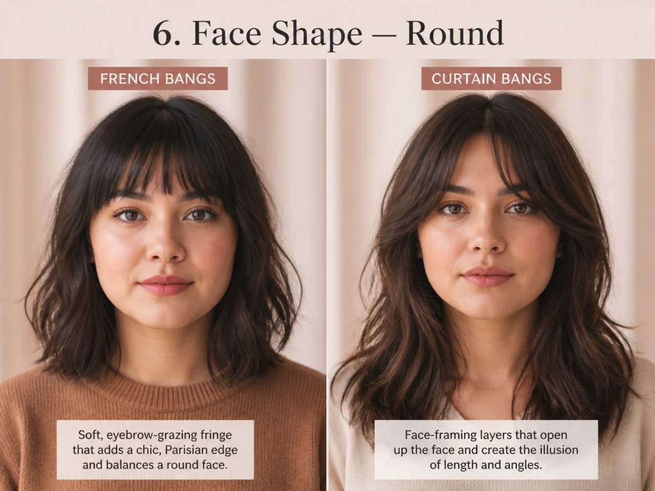 Both cuts on a round face