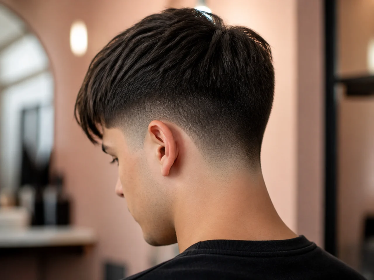 A fringe above uniform short sides at a number two guard