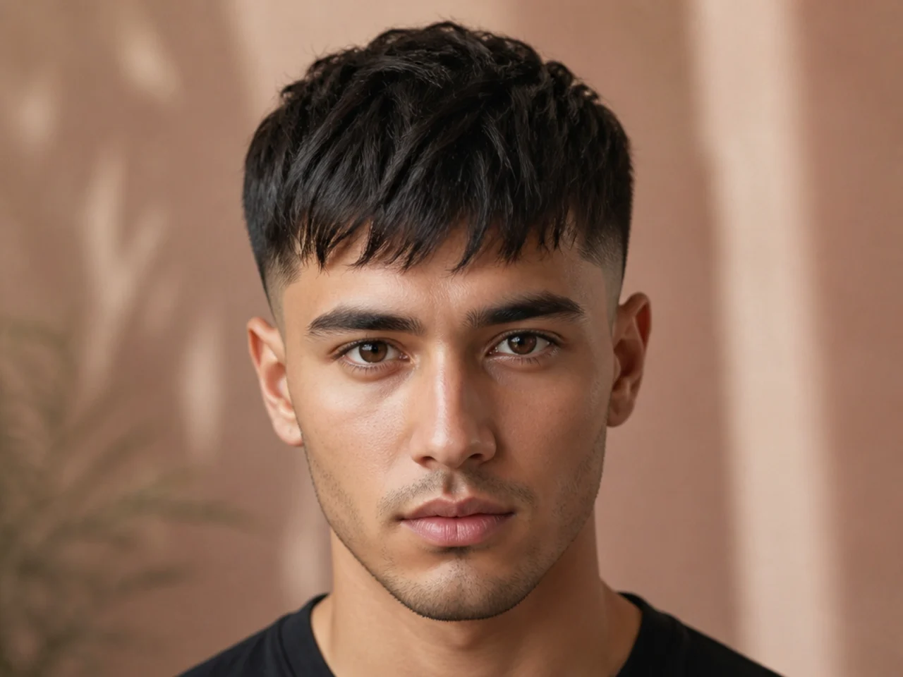 A forward fringe with a low fade on a receding hairline
