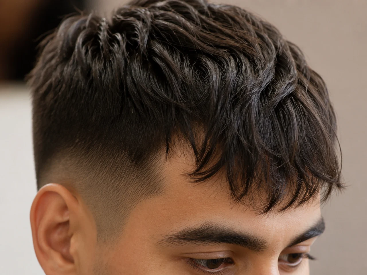A forward fringe on a receding hairline