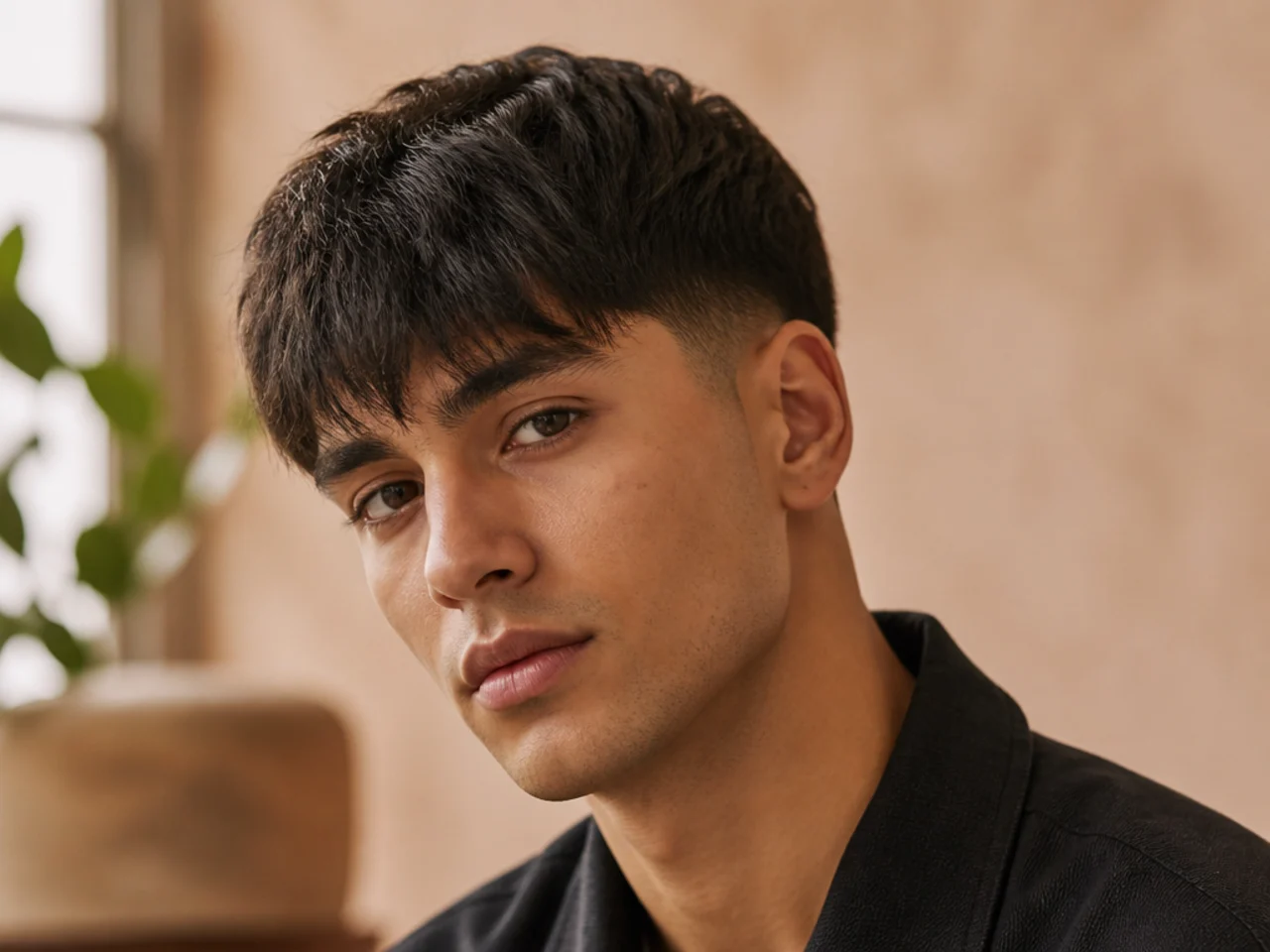 A fringe above a low taper
