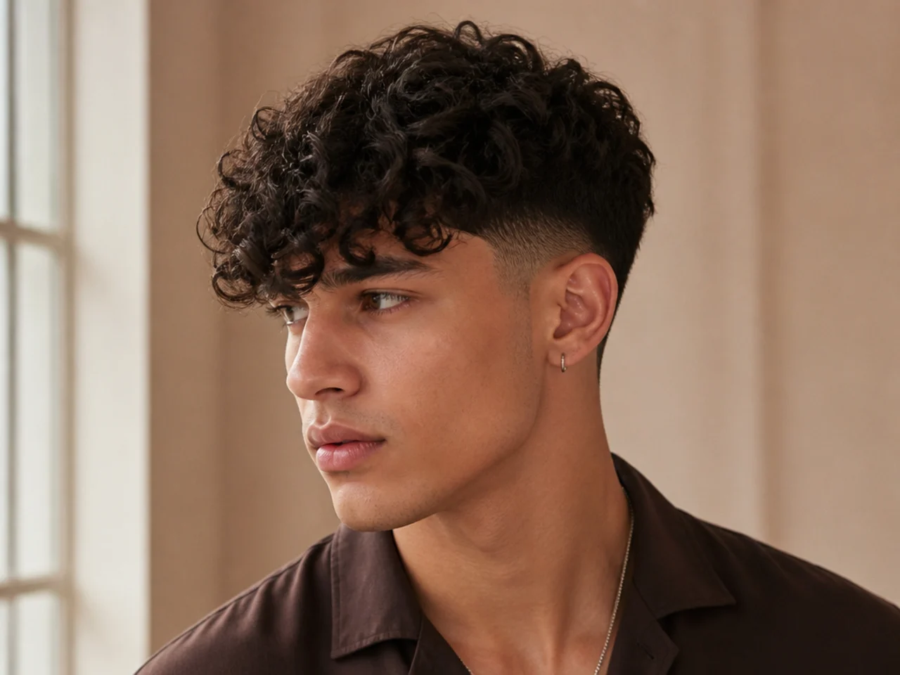 A curly fringe with defined ends