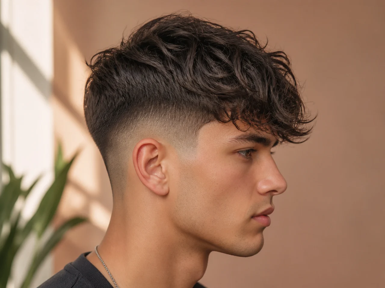 A wavy fringe styled with salt spray