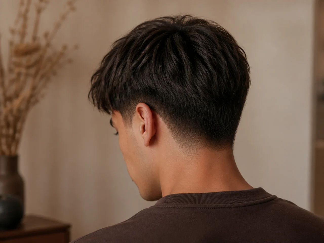 A fringe styled with no product at all