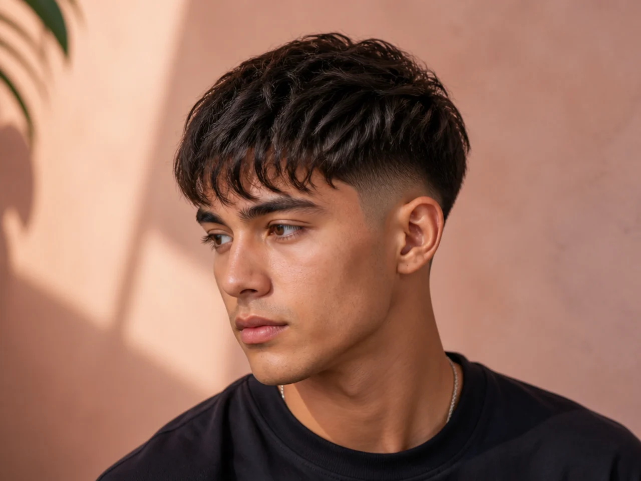 Three-quarter view of a freshly styled fringe