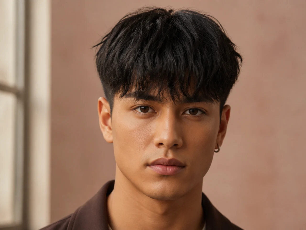 A grown-out two-block with a long fringe