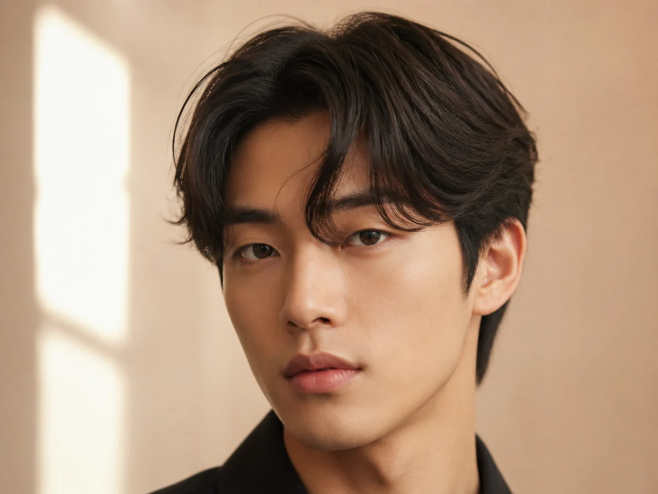 K-wave comma fringe with soft forward curl and two-block styled sides