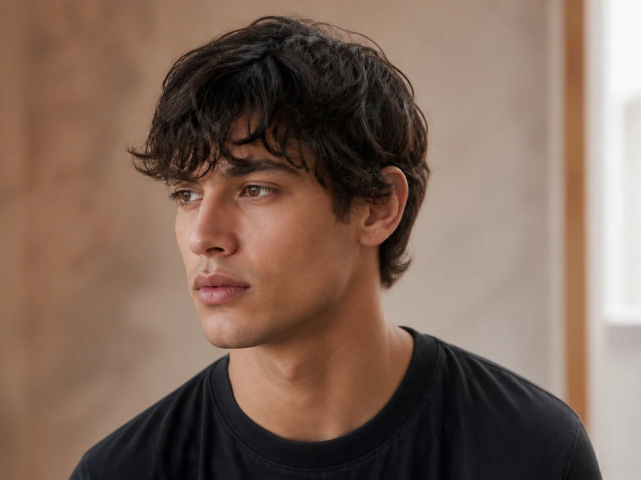 Barber consultation for an effortless fringe haircut with reference photo