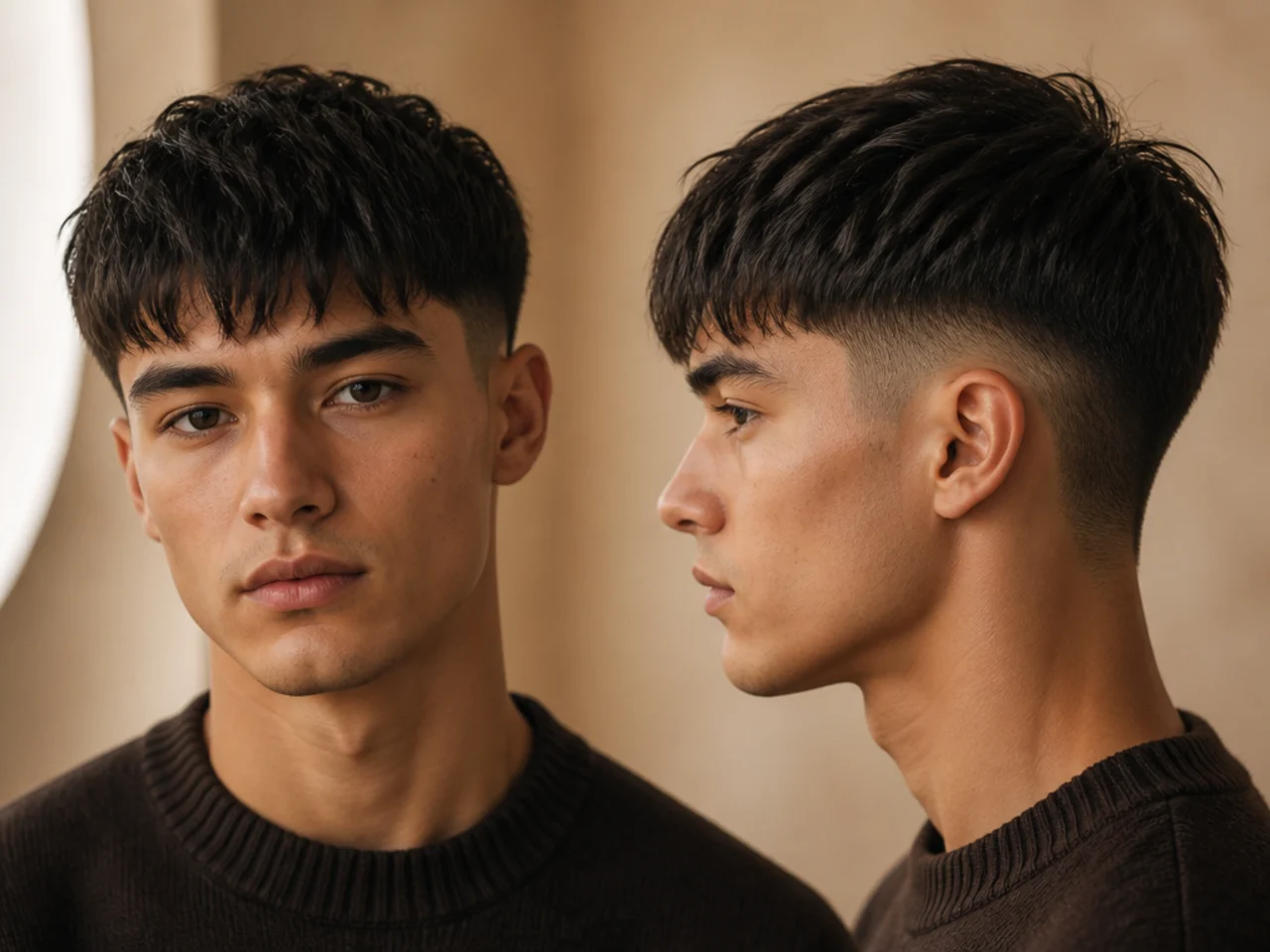Face width compared under a crop and a fringe