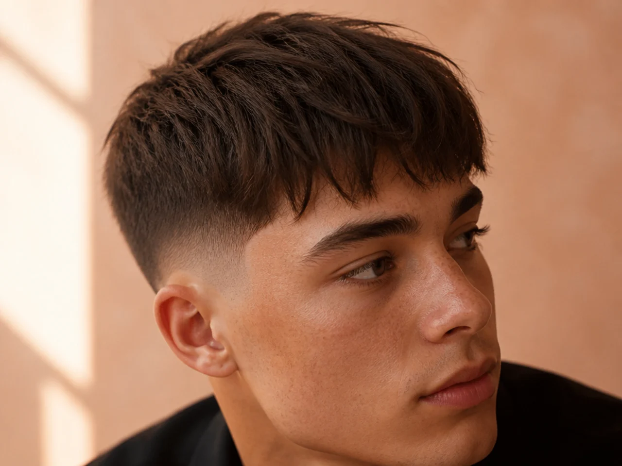 Fine hair shown at crop length and fringe length