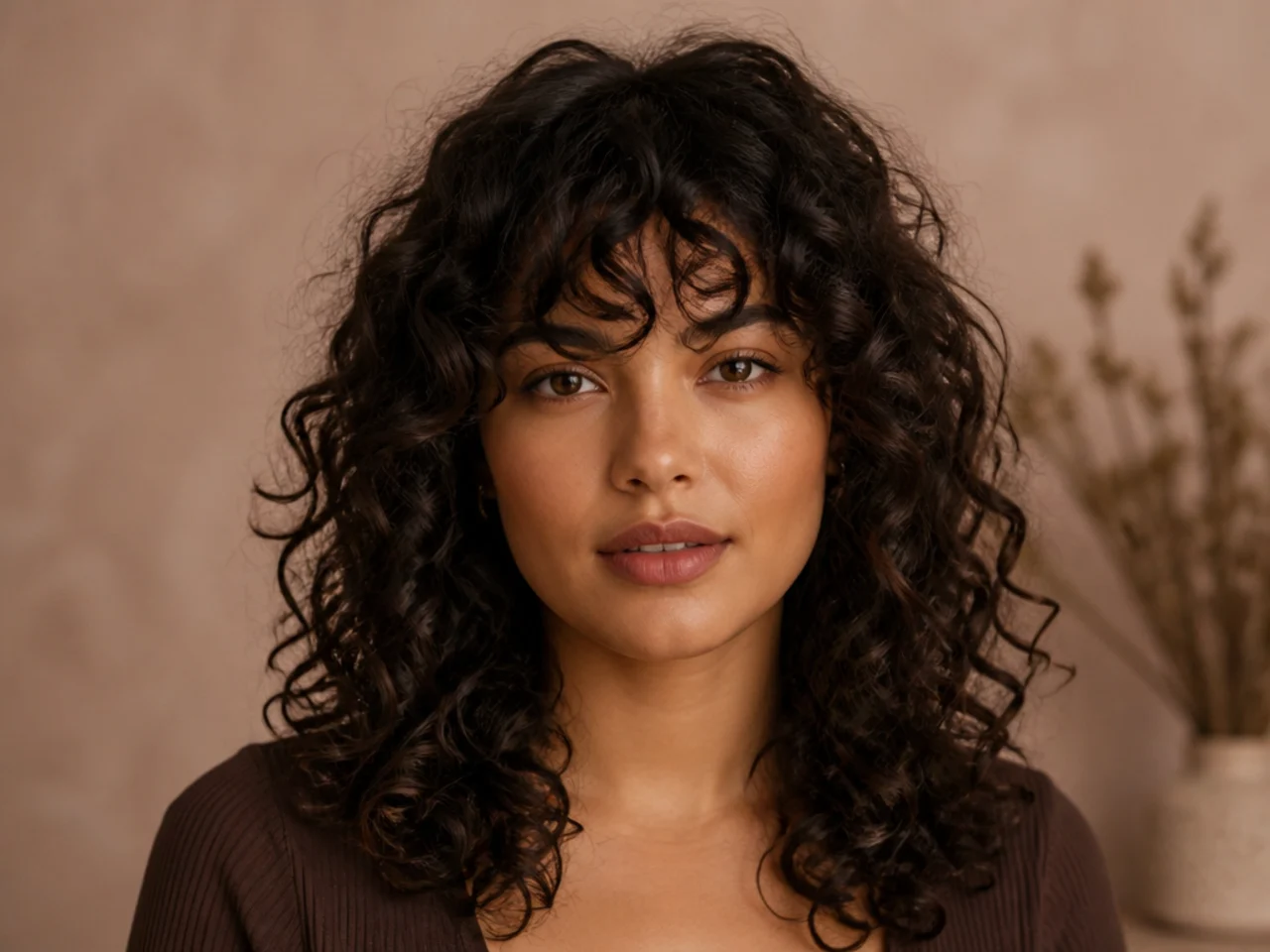 A full curly fringe